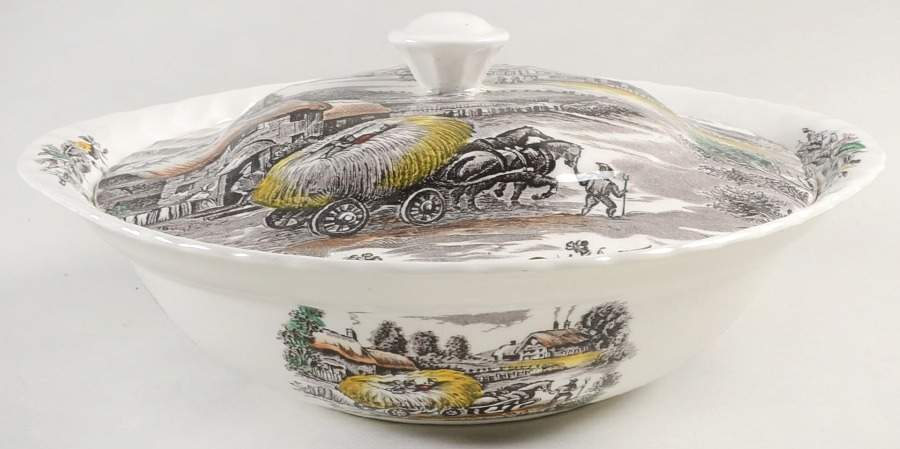 Yorkshire Multicolor Round Covered Vegetable by Staffordshire-1
