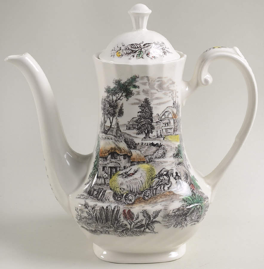 Yorkshire Multicolor Coffee Pot & Lid by Staffordshire-1
