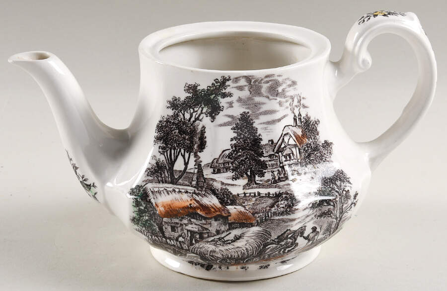 Yorkshire Multicolor Teapot No Lid by Staffordshire-1