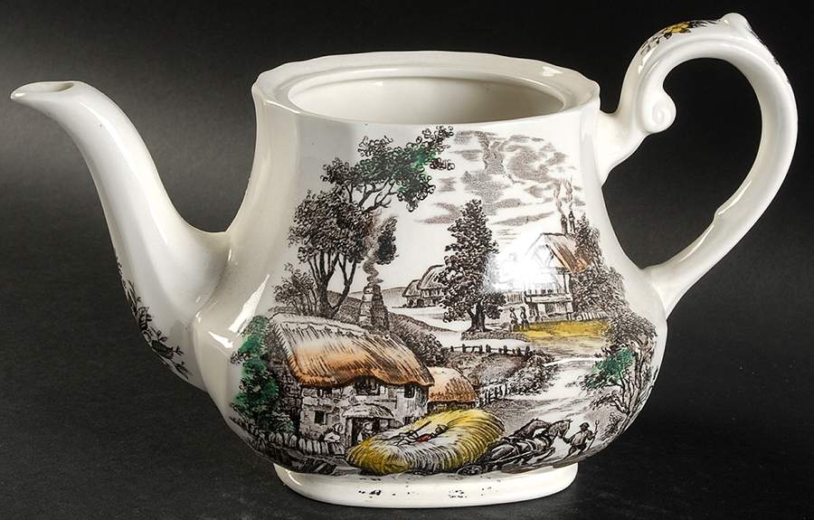 Yorkshire Multicolor Teapot No Lid by Staffordshire-1