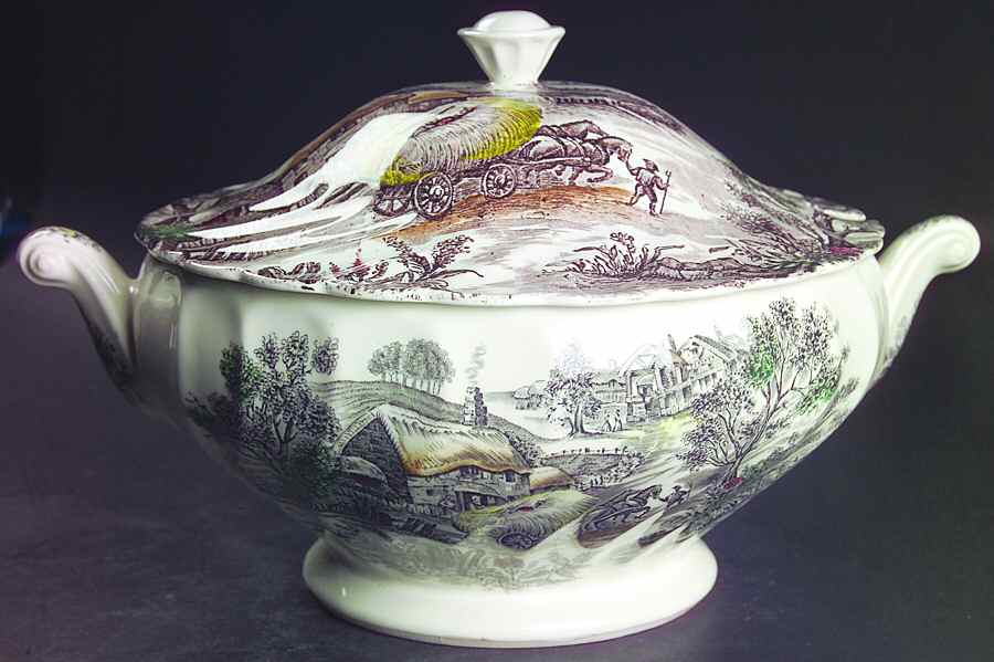Yorkshire Multicolor Tureen &  Lid by Staffordshire-1