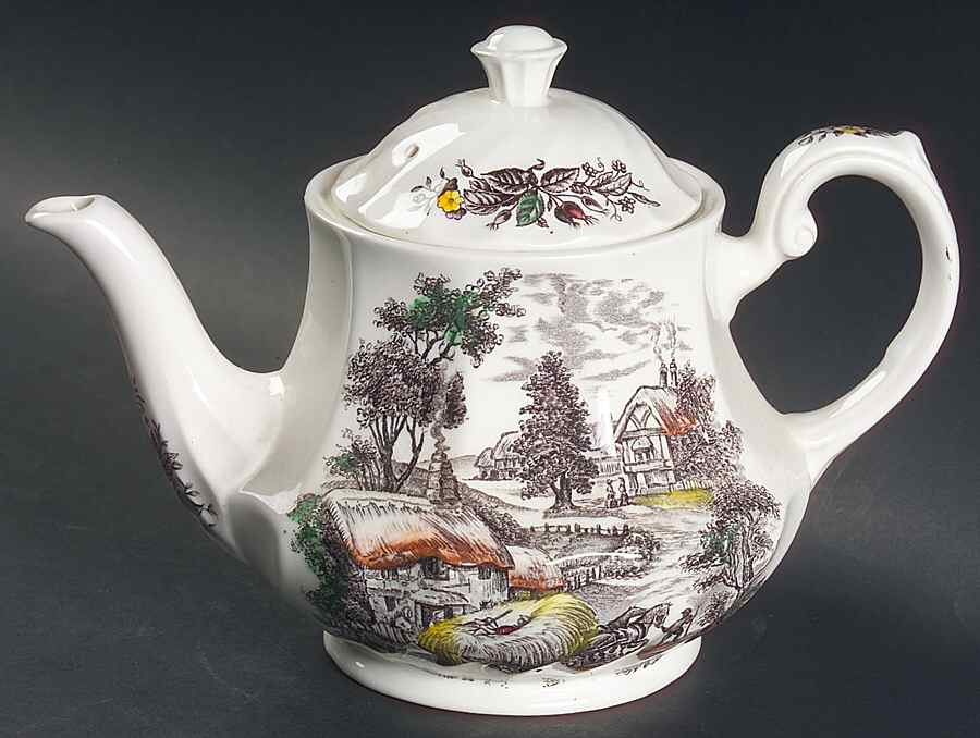 Yorkshire Multicolor Teapot & Lid by Staffordshire-1