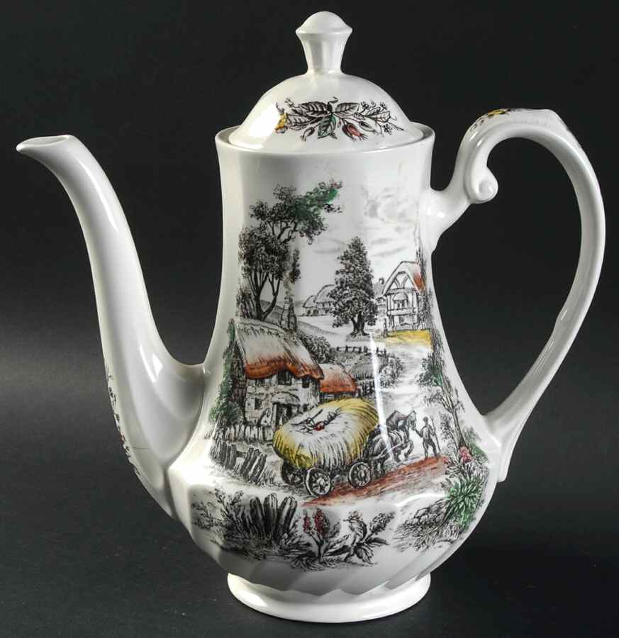 Yorkshire Multicolor Coffee Pot & Lid by Staffordshire-1