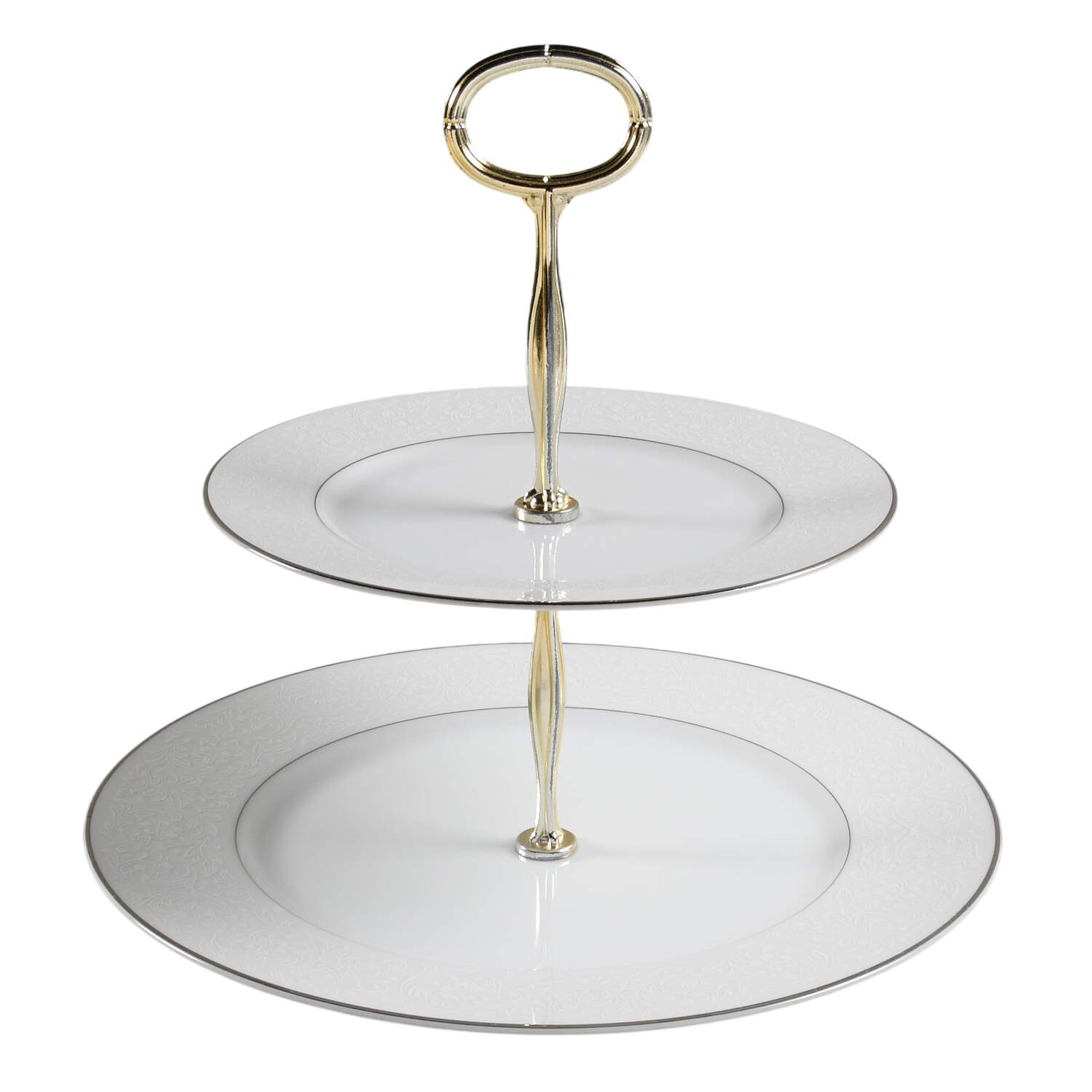 Brocade 6 5/8"-10"  2 Tiered Serving Tray (Dp, Sp) HC by Style House-1