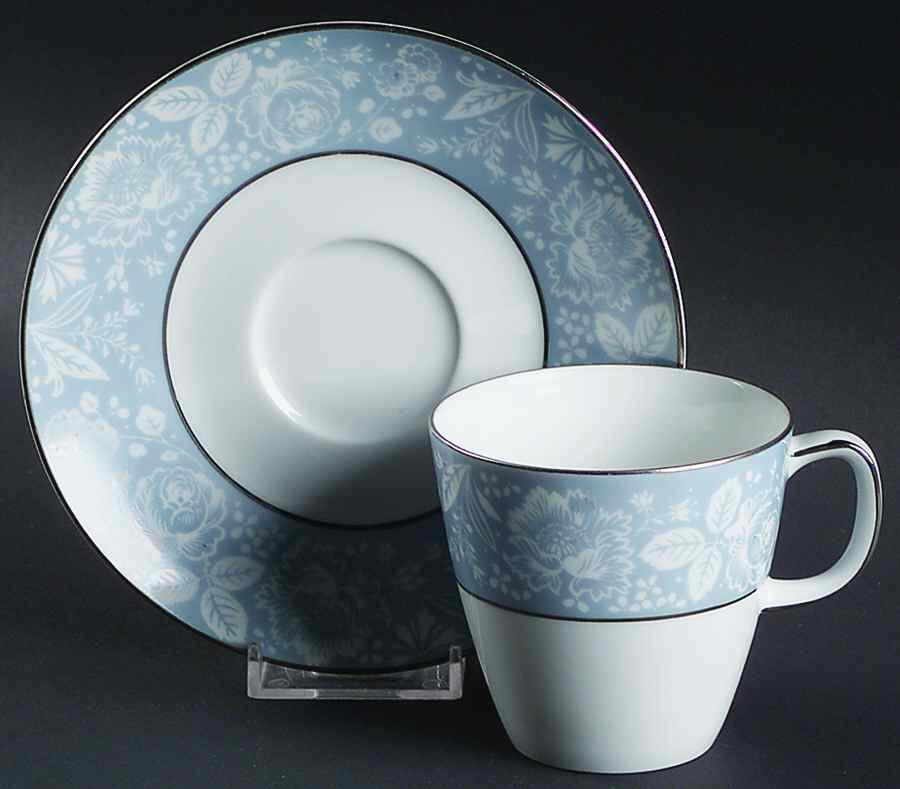Damask (Coupe Shape) Flat Cup & Saucer Set by Style House-1