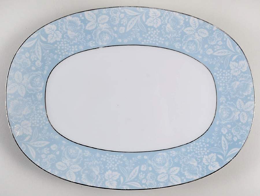 Damask (Coupe Shape) 14" Oval Serving Platter by Style House-1