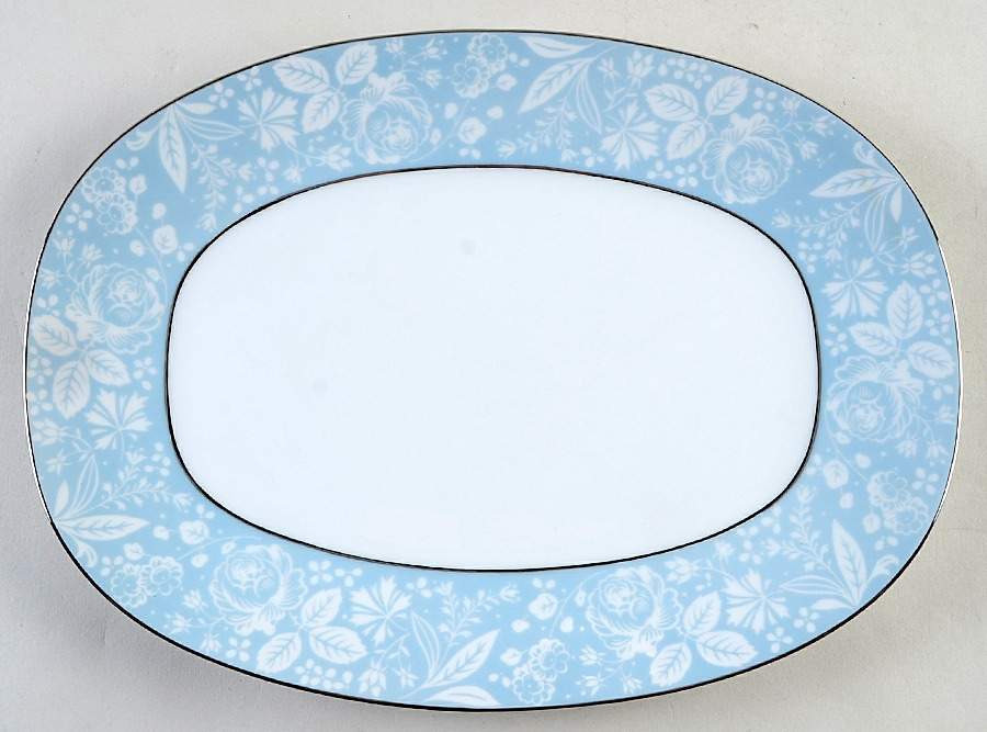 Damask (Coupe Shape) 12" Oval Serving Platter by Style House-1