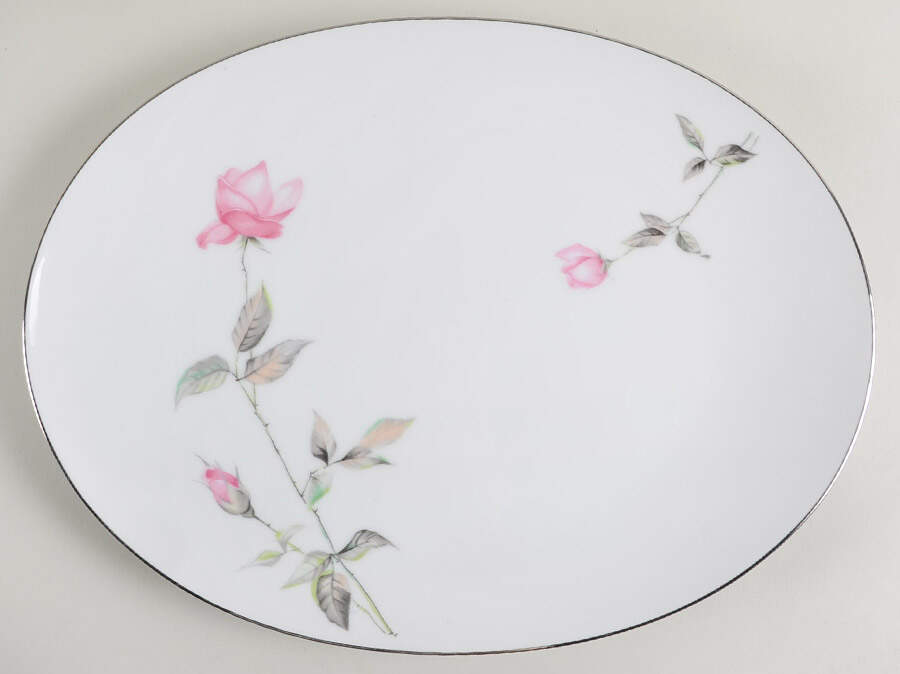 Dawn Rose 14" Oval Serving Platter by Style House-1