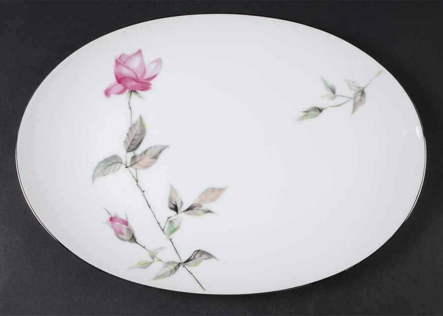 Dawn Rose 12" Oval Serving Platter by Style House-1