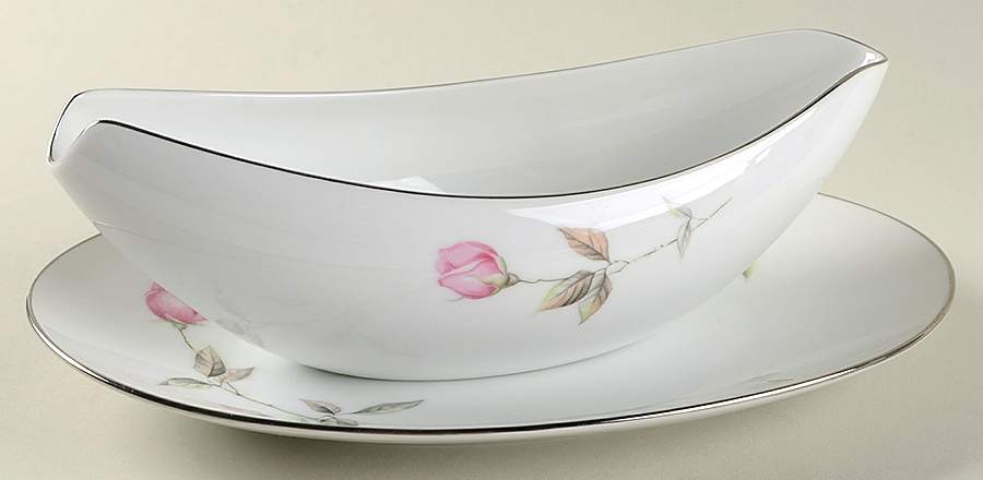 Dawn Rose Gravy Boat & Underplate/Relish by Style House-1