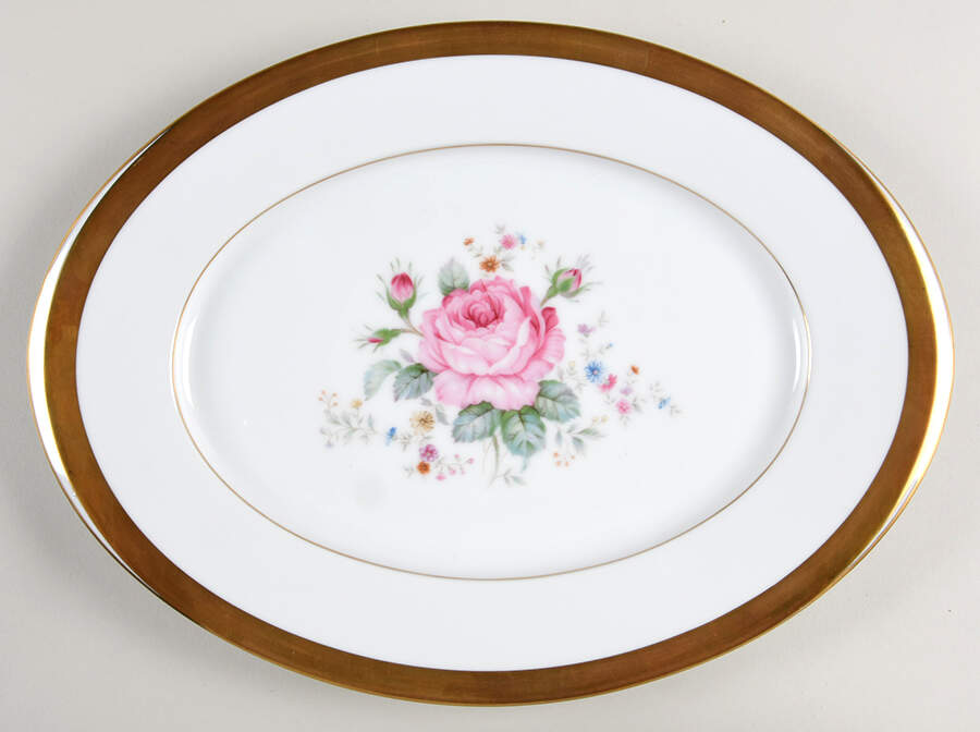 Dresden Bouquet 14" Oval Serving Platter by Style House-1