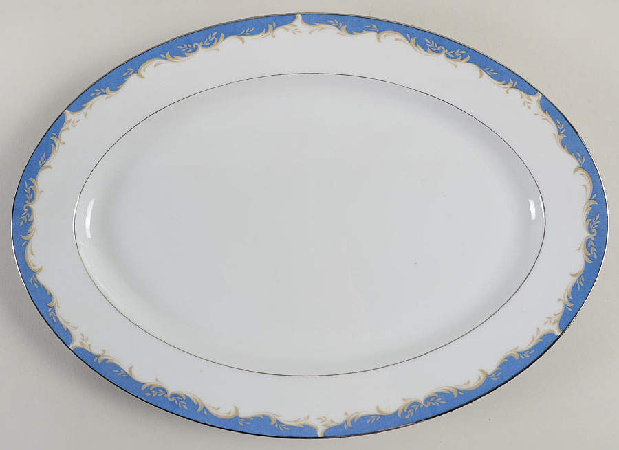 Dynasty Blue 16" Oval Serving Platter by Style House-1