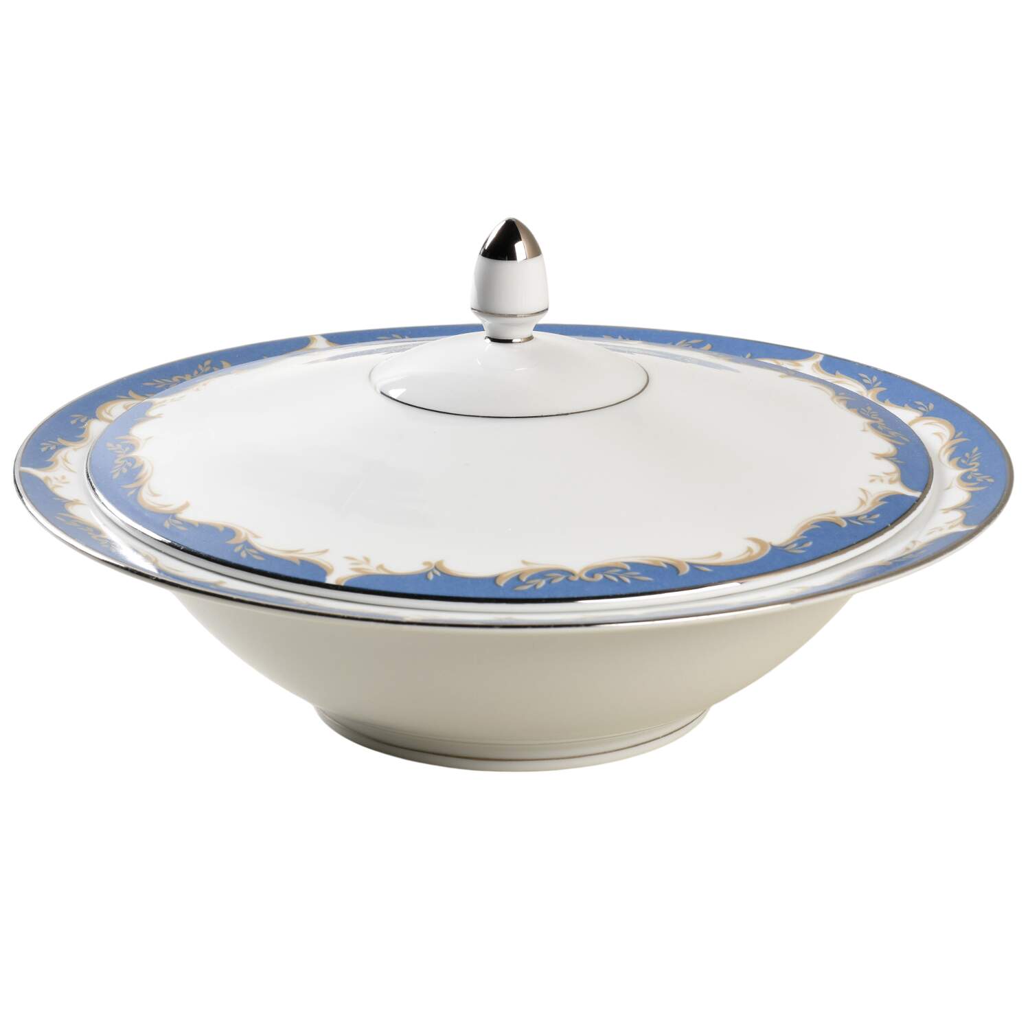 Dynasty Blue Round Covered Vegetable by Style House-1