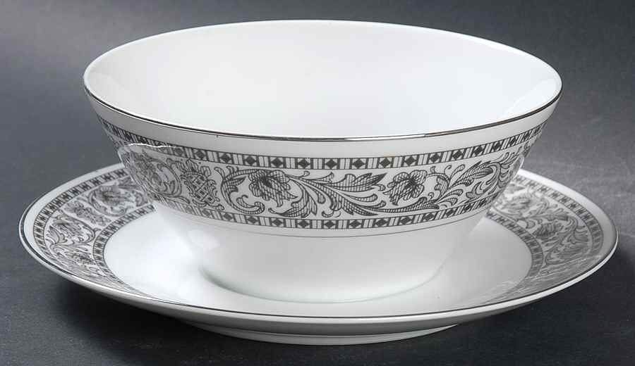Empress Gravy Boat with Attached Underplate by Style House-1