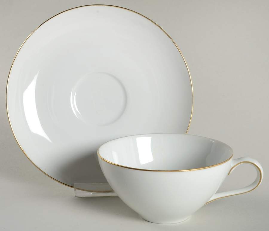 Golden Ring Flat Cup & Saucer Set by Style House-1