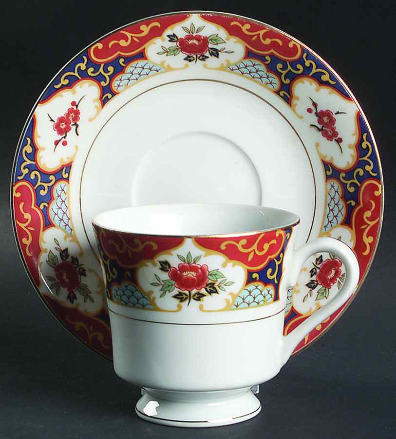 Kyoto Footed Cup & Saucer Set by Style House-1