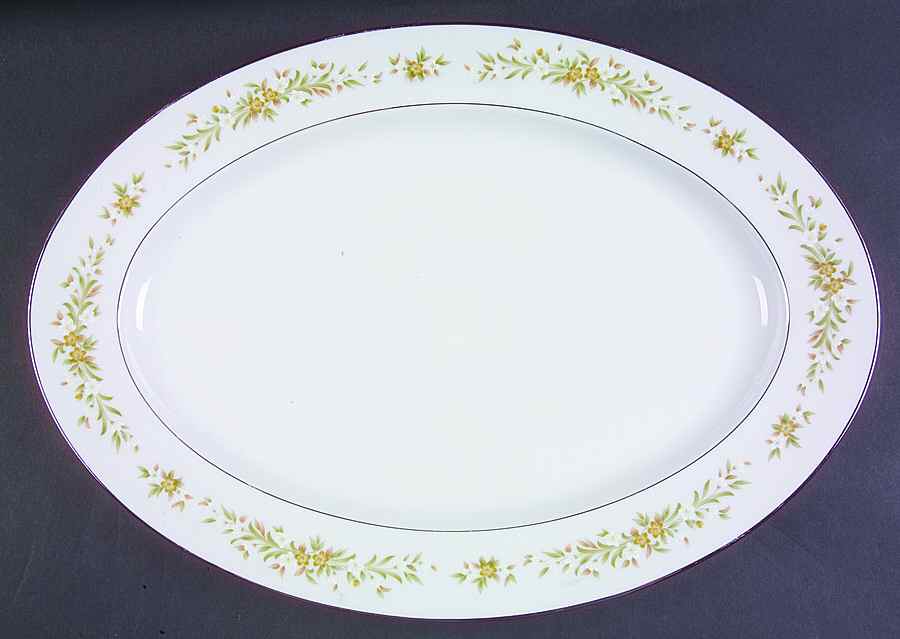 Mayfair (Platinum Trim) 16" Oval Serving Platter by Style House-1