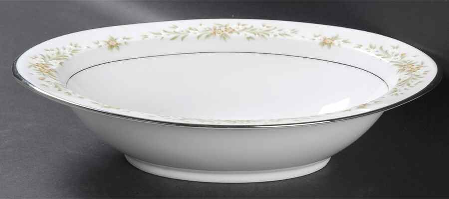 Mayfair (Platinum Trim) 11" Oval Vegetable Bowl by Style House-1