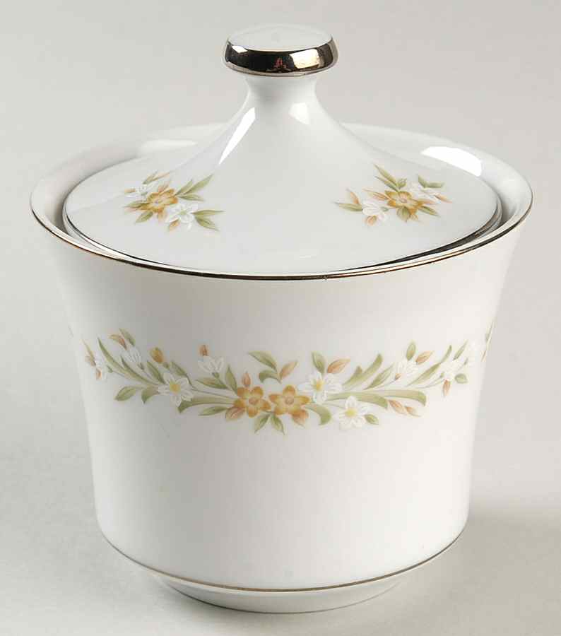 Mayfair (Platinum Trim) Sugar Bowl & Lid by Style House-1