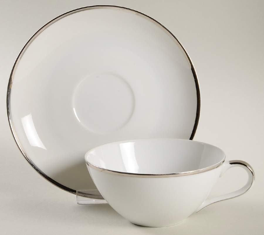 Moonglow Flat Cup & Saucer Set by Style House-1