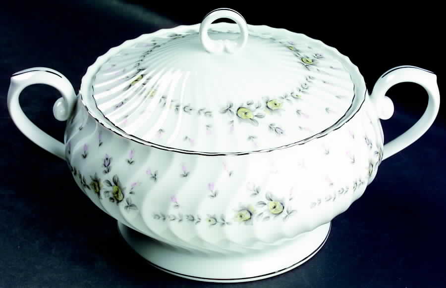 Picardy (Platinum) Round Covered Vegetable by Style House-1
