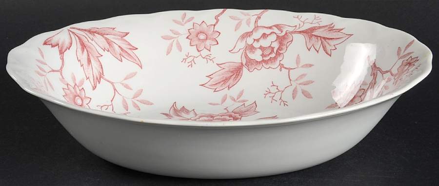 Pink Flora 10" Oval Vegetable Bowl by Style House-1