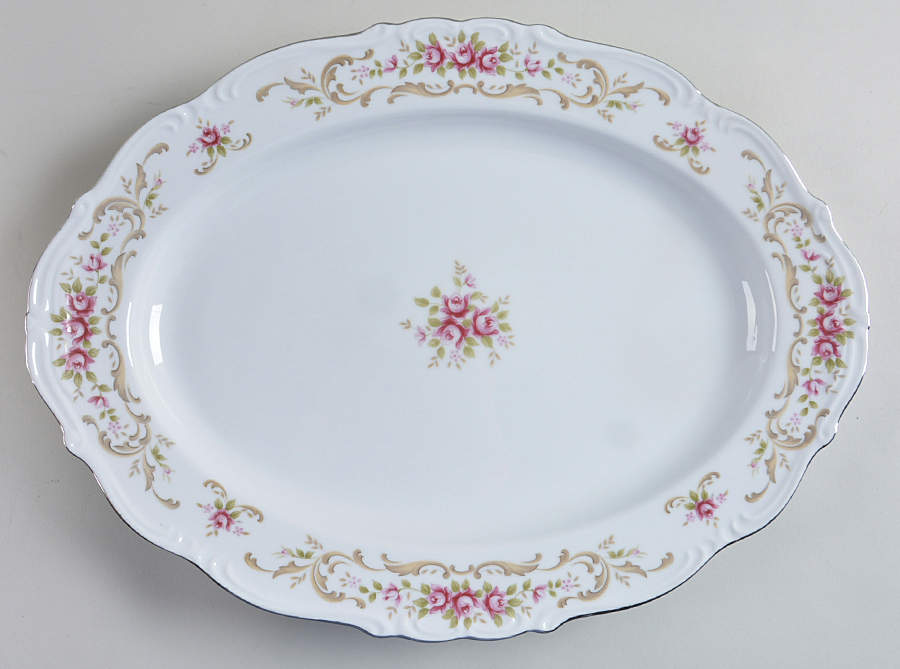 Rose Baroque 16" Oval Serving Platter by Style House-1