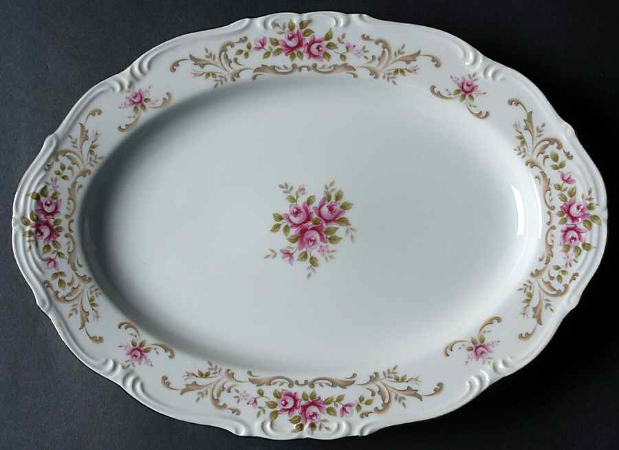 Rose Baroque 12" Oval Serving Platter by Style House-1
