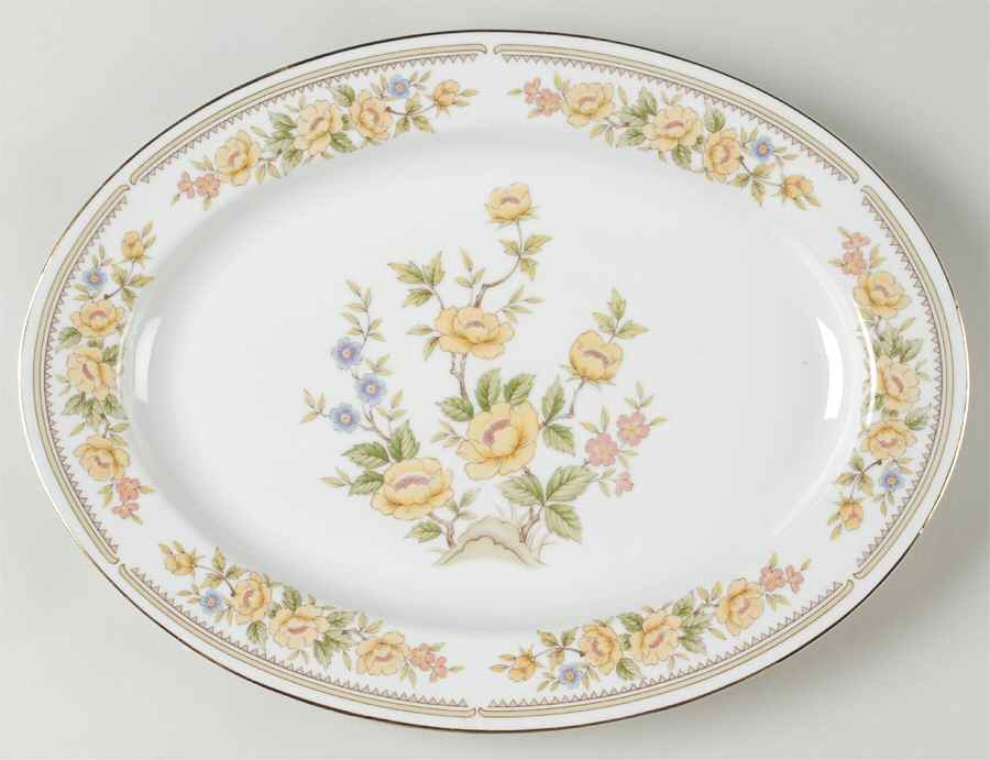 Rose Garden 14" Oval Serving Platter by Style House-1