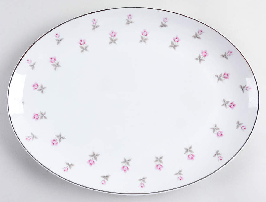 Rosette 12" Oval Serving Platter by Style House-1