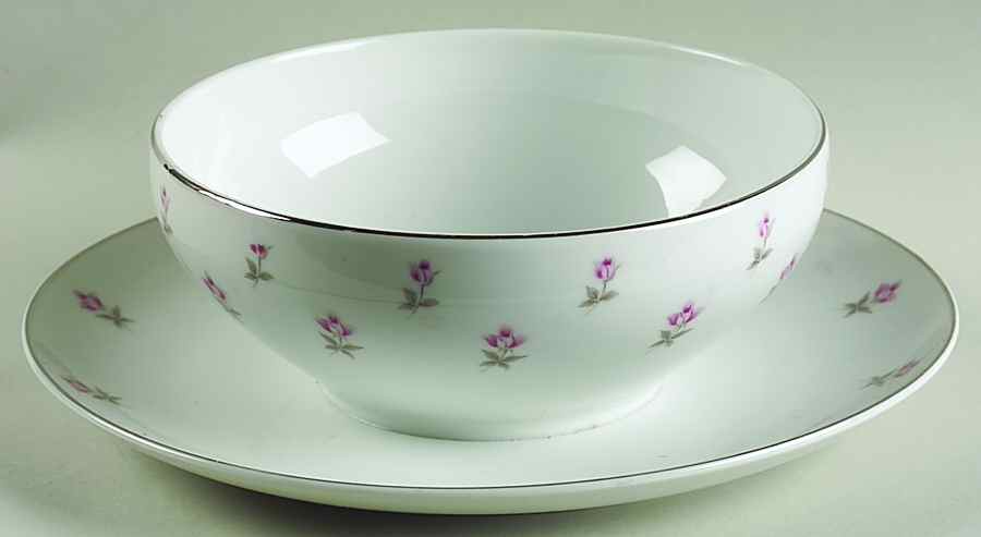 Rosette Gravy Boat with Attached Underplate by Style House-1
