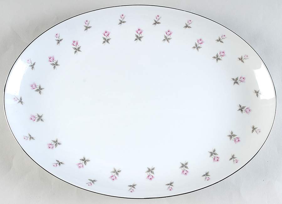 Rosette 14" Oval Serving Platter by Style House-1