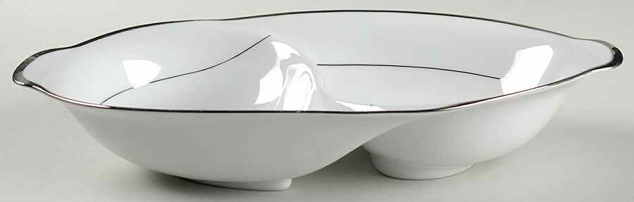 Wedding Band 11" Oval Divided Vegetable Bowl by Style House-1