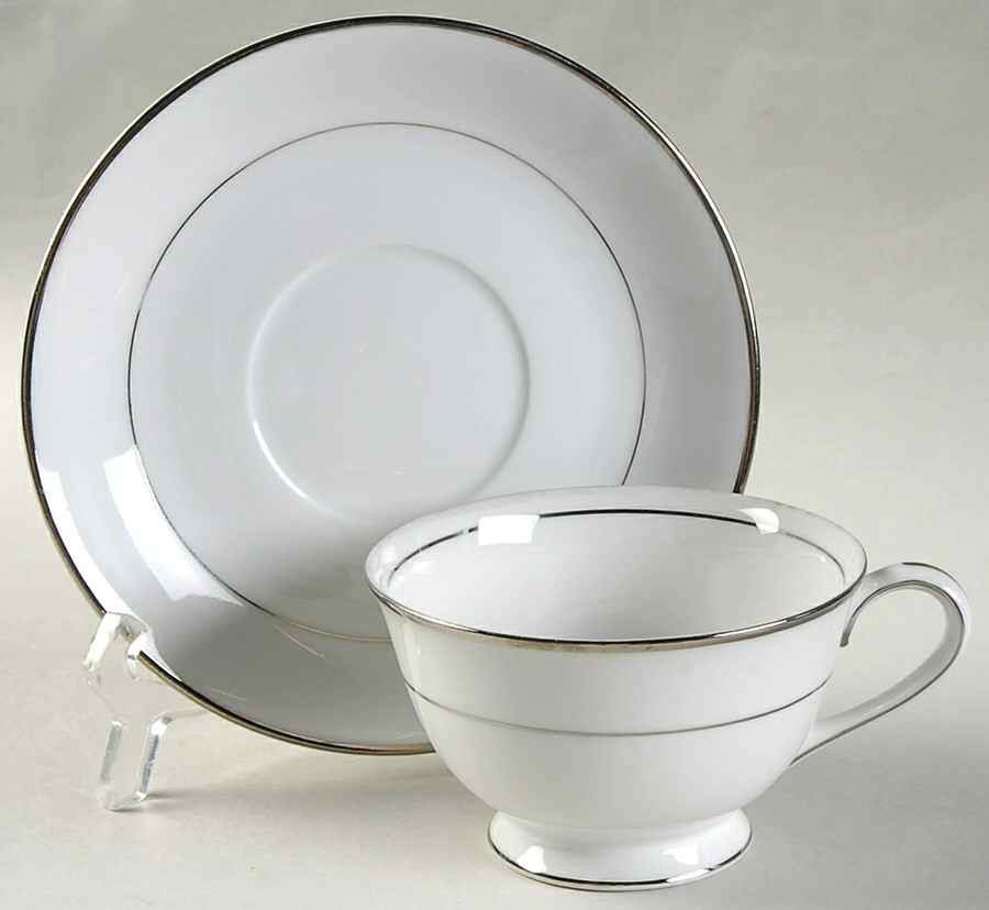 Wedding Band Footed Cup & Saucer Set by Style House-1