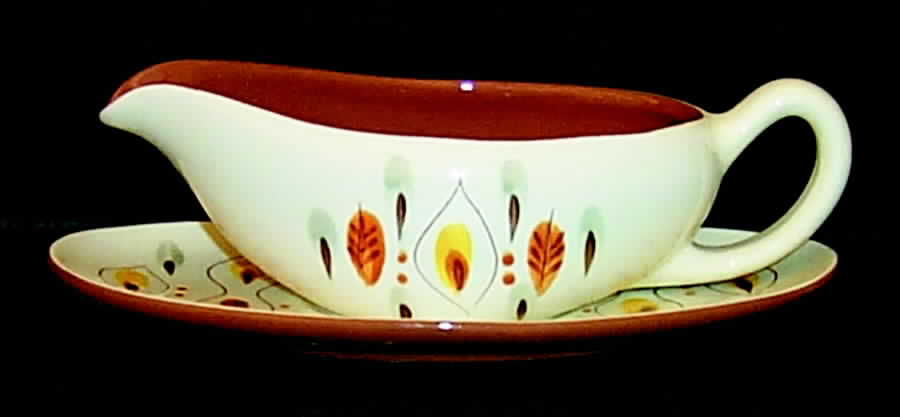 Amber Glo Gravy Boat & Underplate by Stangl-1