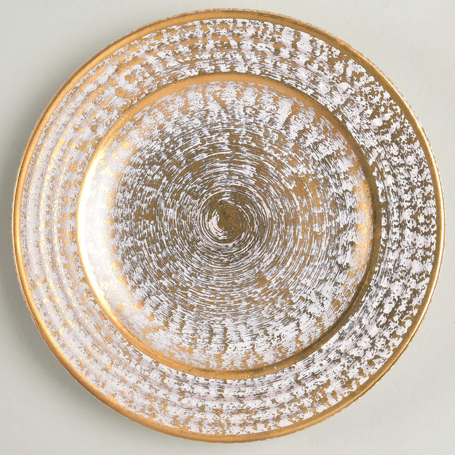 Antique Gold (Gold on Green Body) Bread & Butter Plate by Stangl-1