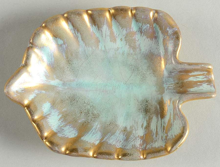 Antique Gold (Gold on Green Body) 4" Ashtray by Stangl-1
