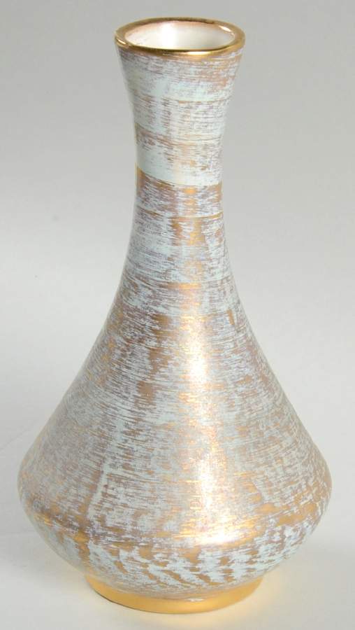 Antique Gold (Gold on Green Body) 8" Bud Vase by Stangl-1