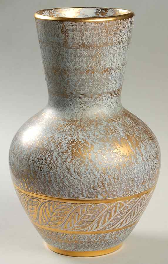 Antique Gold (Gold on Green Body) 9" Vase by Stangl-1
