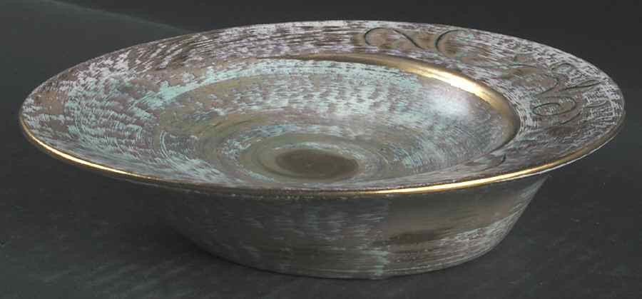 Antique Gold (Gold on Green Body) 7" Ashtray by Stangl-1