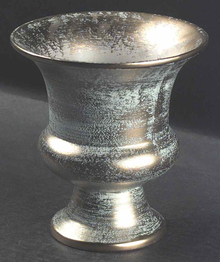 Antique Gold (Gold on Green Body) Urn Shaped Vase by Stangl-1
