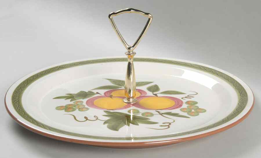 Apple Delight Round Serving Plate with Handle (CH) by Stangl-1