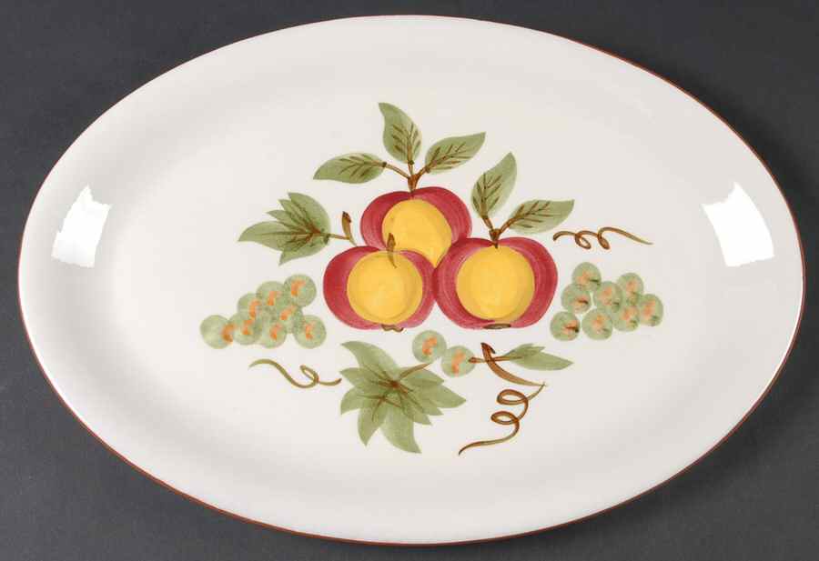 Apple Delight 15" Oval Serving Platter by Stangl-1
