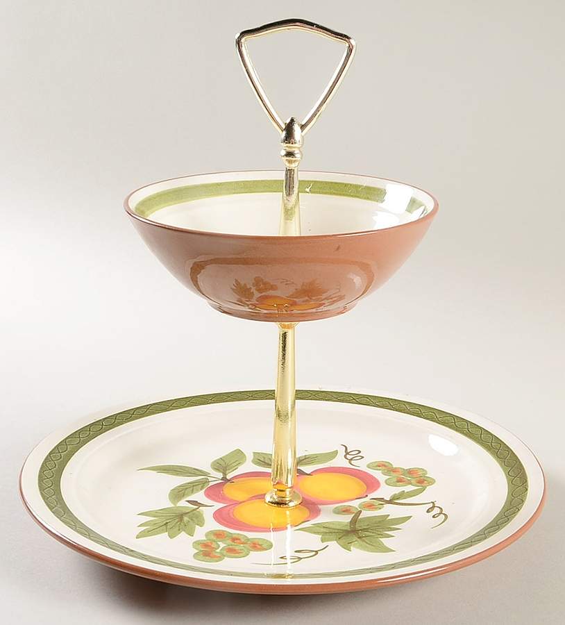 Apple Delight 2 Tiered Serving Tray (Dinner Plate & Cereal Bowl) by Stangl-1