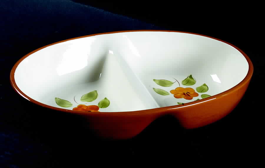 Bittersweet 10" Oval Divided Vegetable Bowl by Stangl-1