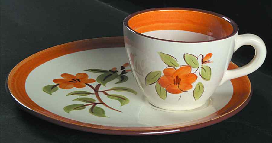 Bittersweet Snack Plate & Cup Set by Stangl-1