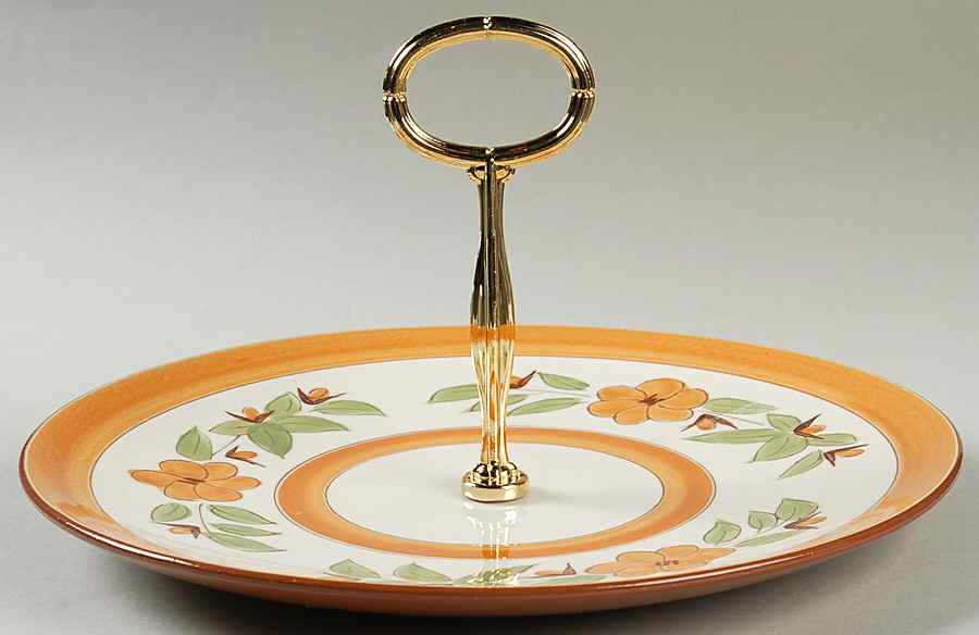 Bittersweet Round Serving Plate with Handle (DP) by Stangl-1