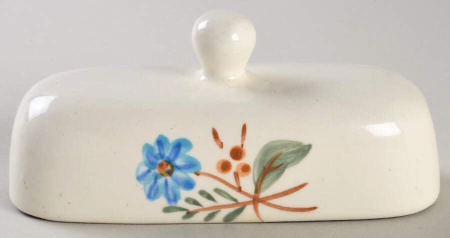 Blue Daisy Lid for 1/4 Lb Butter by Stangl-1