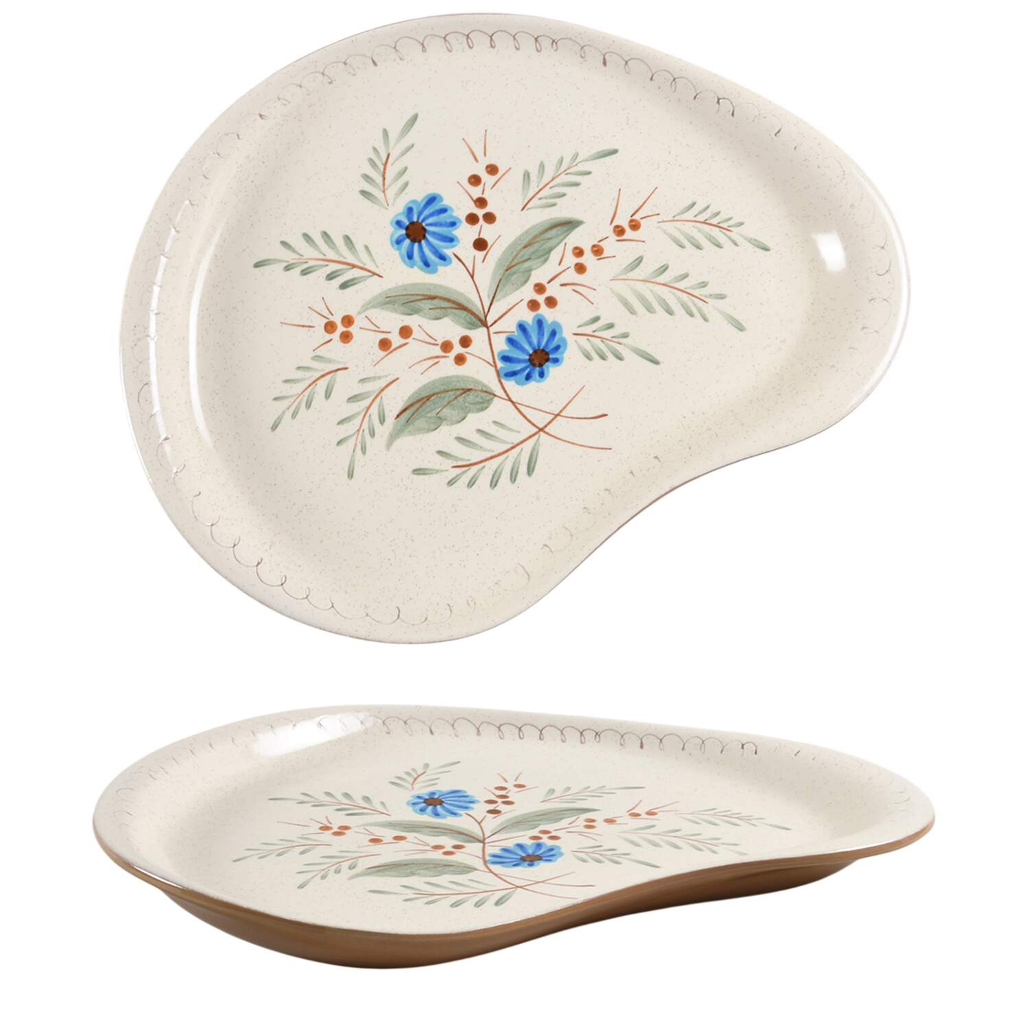 Blue Daisy 13" Oval Serving Platter by Stangl-1