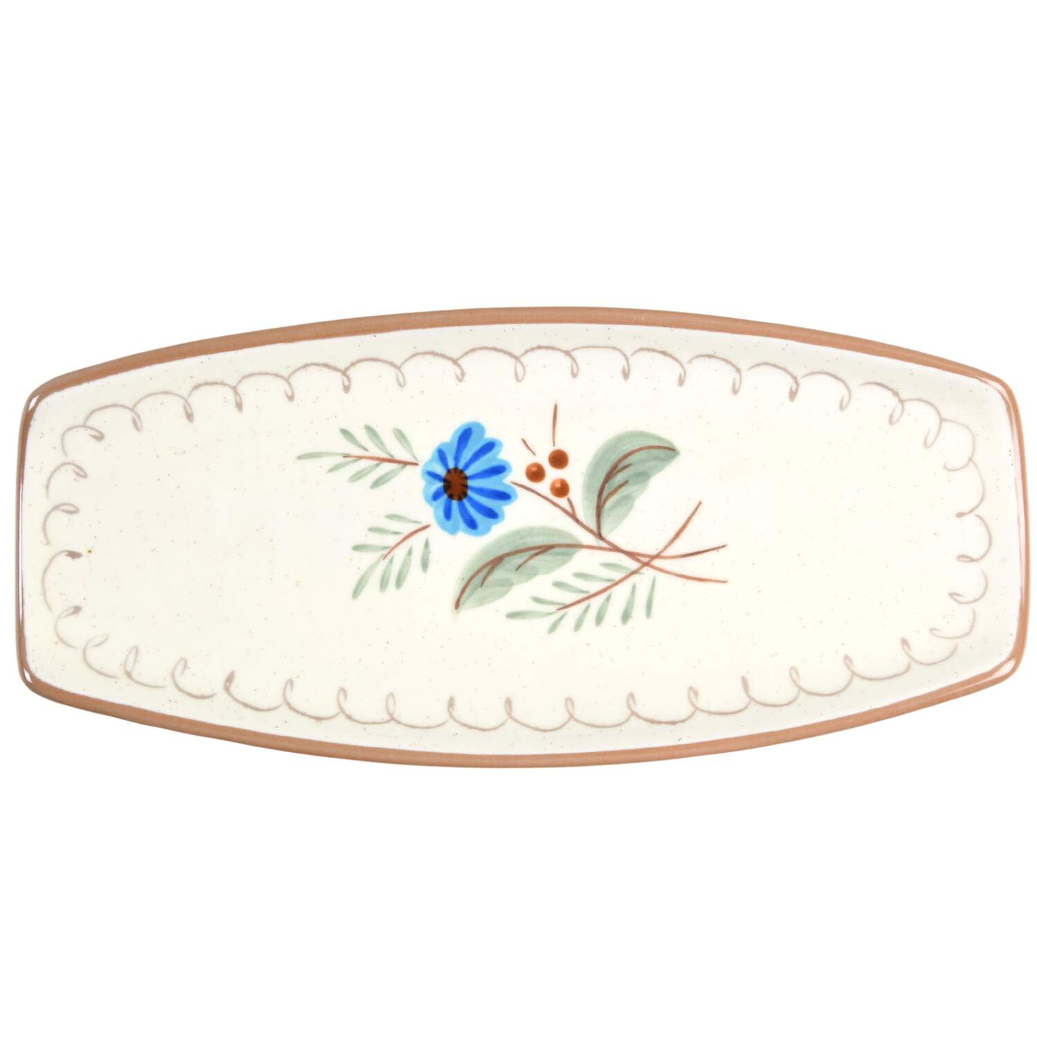 Blue Daisy Pickle Dish by Stangl-1